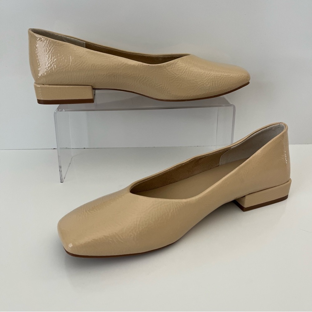 SEYCHELLES Penny V Square Toe Ballet Flat In Beige NEW - Picture 4 of 13